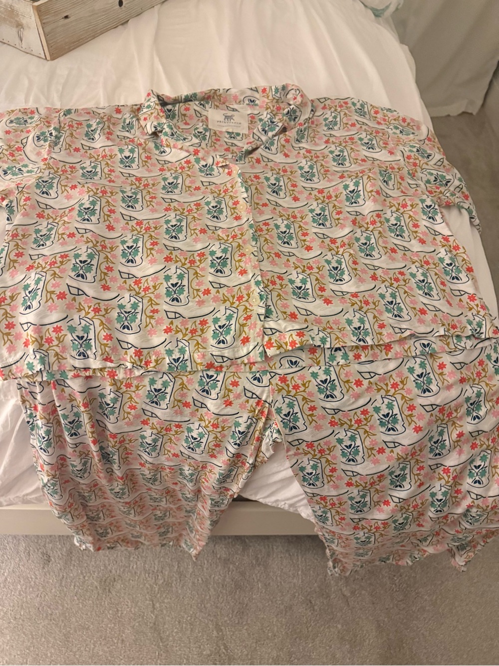 Anthropologie Printfresh Eco Satin Rhinestone Cowgirl set. XL EUC - Picture 8 of 9